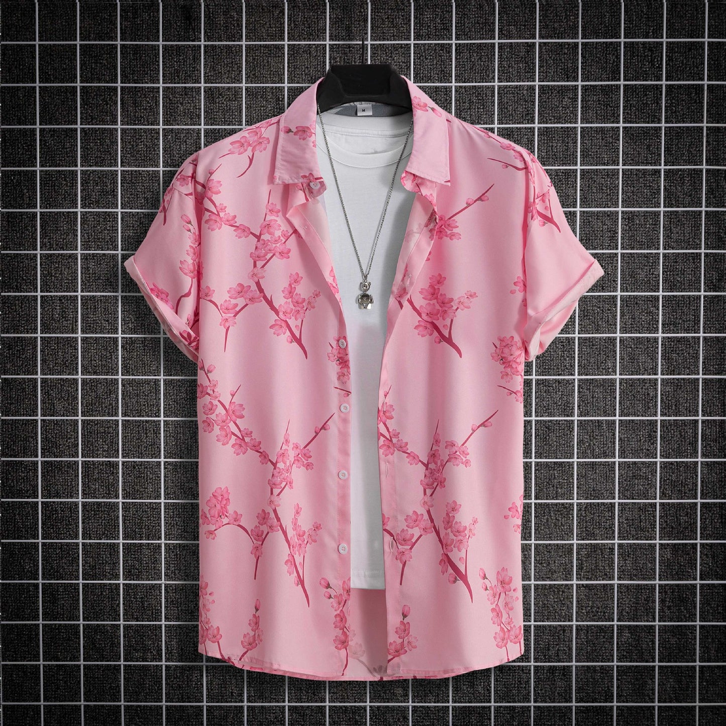 Pink floral shirt