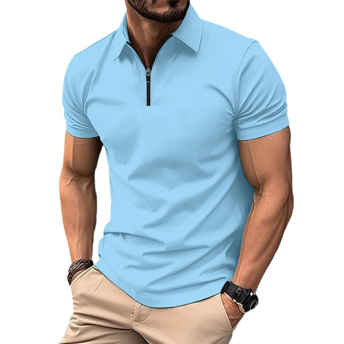 Zipper Polo Shirt