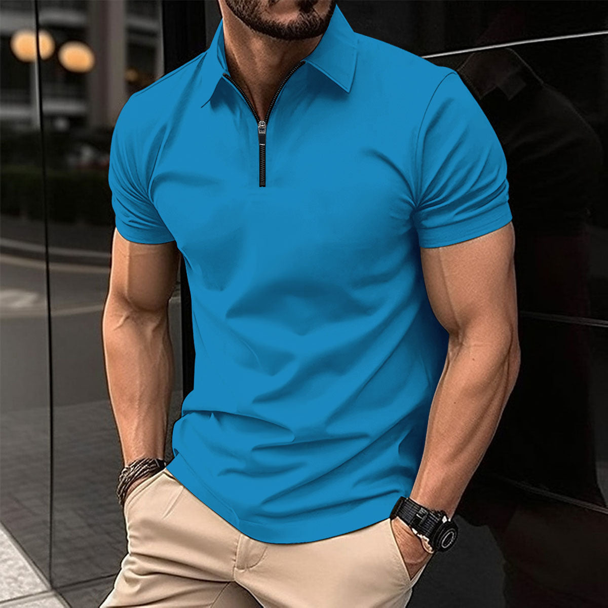 Zipper Polo Shirt
