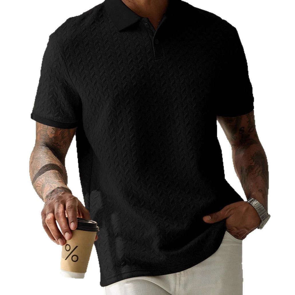 Solid Polo Collar Shirt