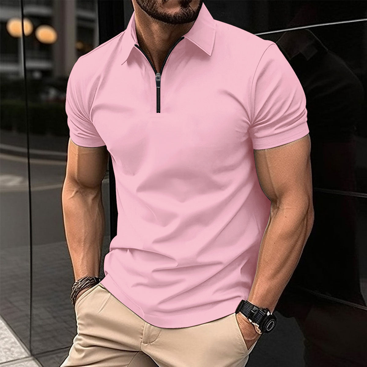 Zipper Polo Shirt