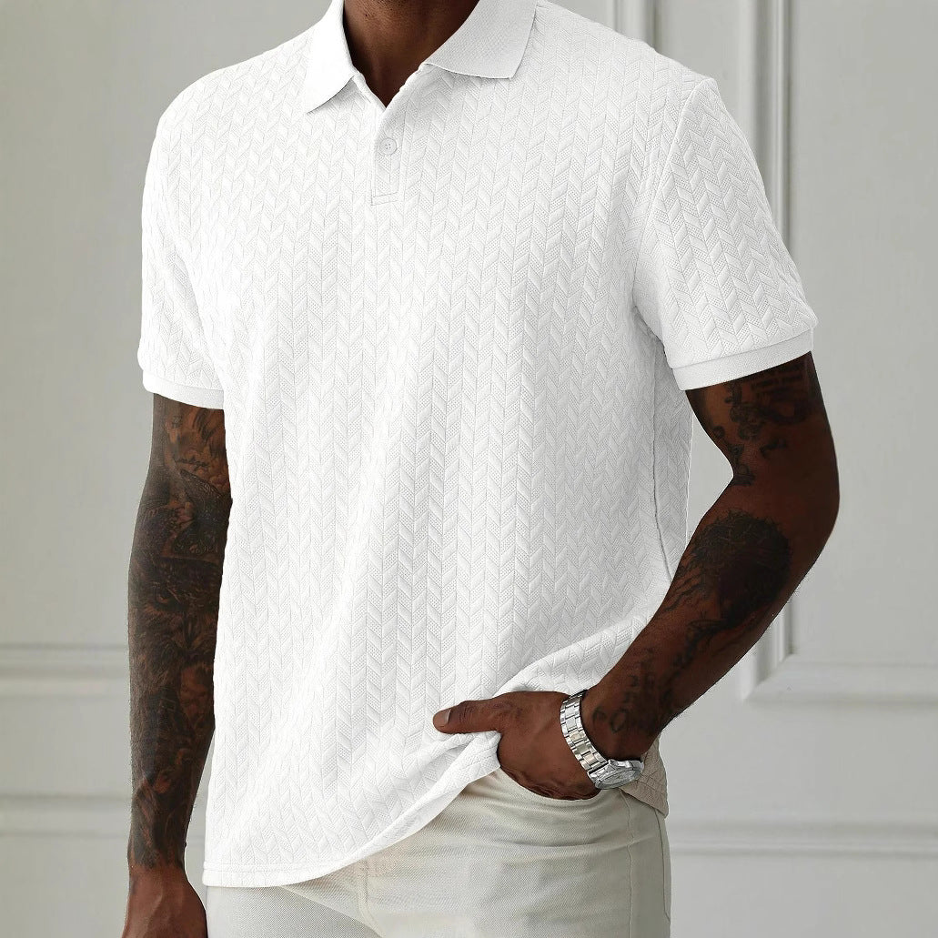 Solid Polo Collar Shirt