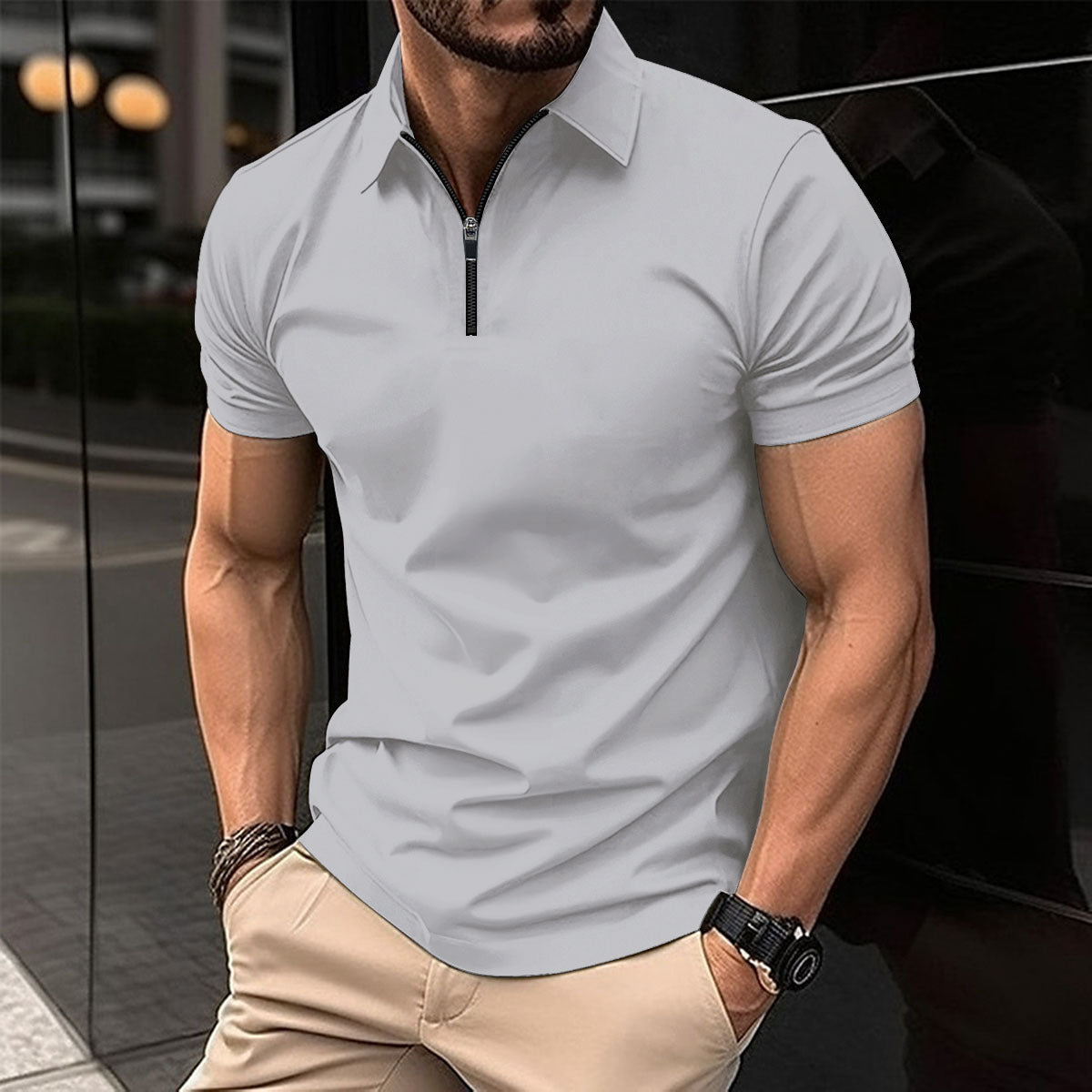 Zipper Polo Shirt