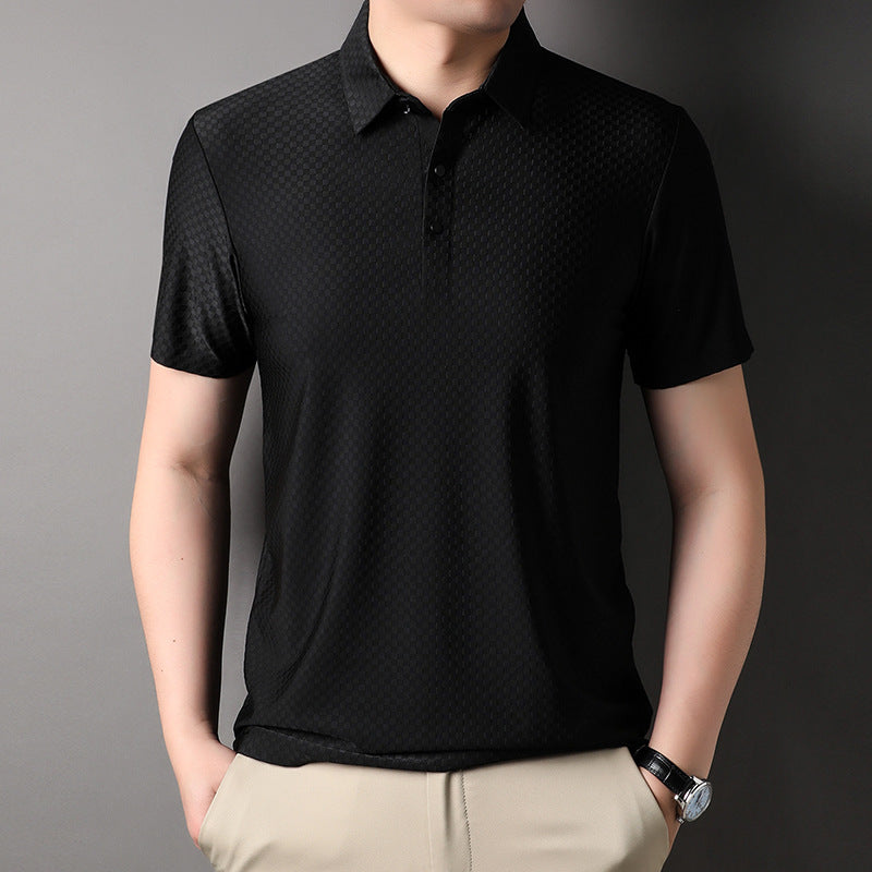 Jacquard Square Polo Shirt