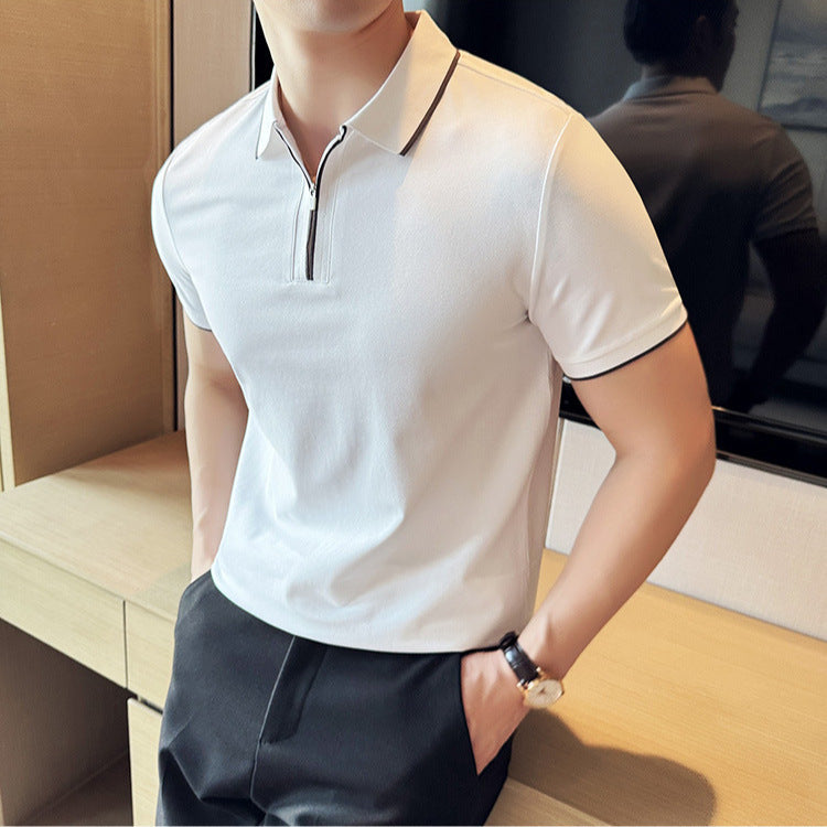 Polo Short Sleeve Zipper Shirt