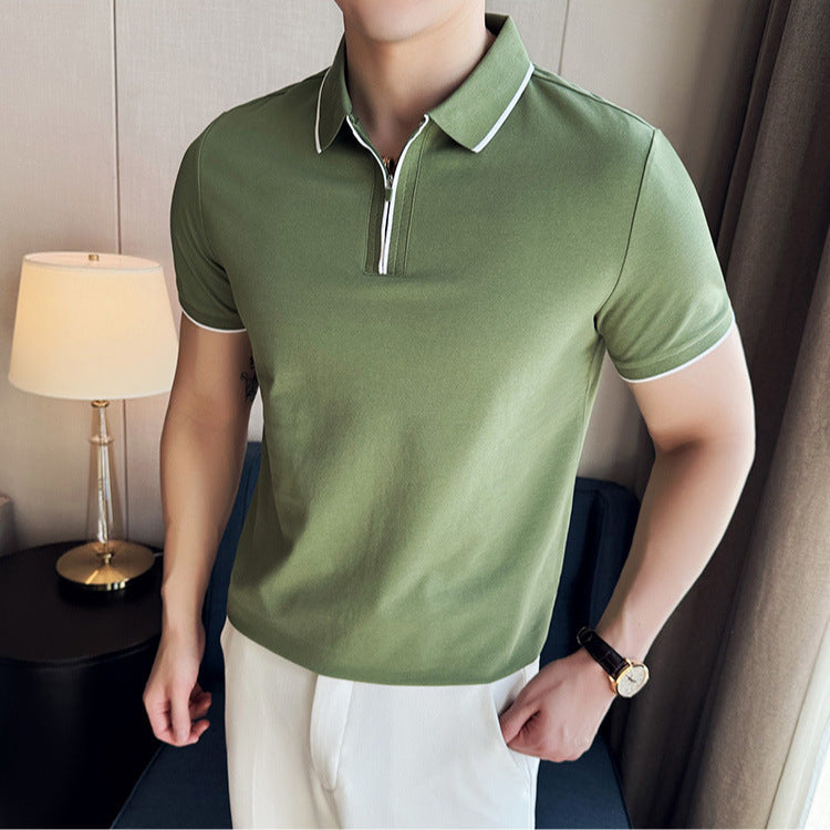 Polo Short Sleeve Zipper Shirt