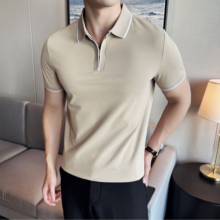 Polo Short Sleeve Zipper Shirt