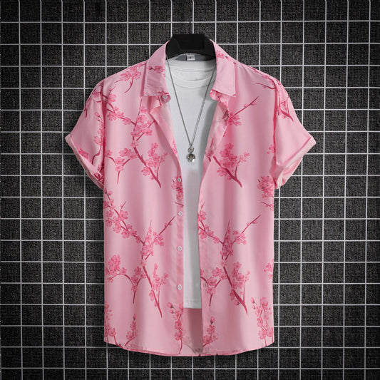 Pink floral shirt